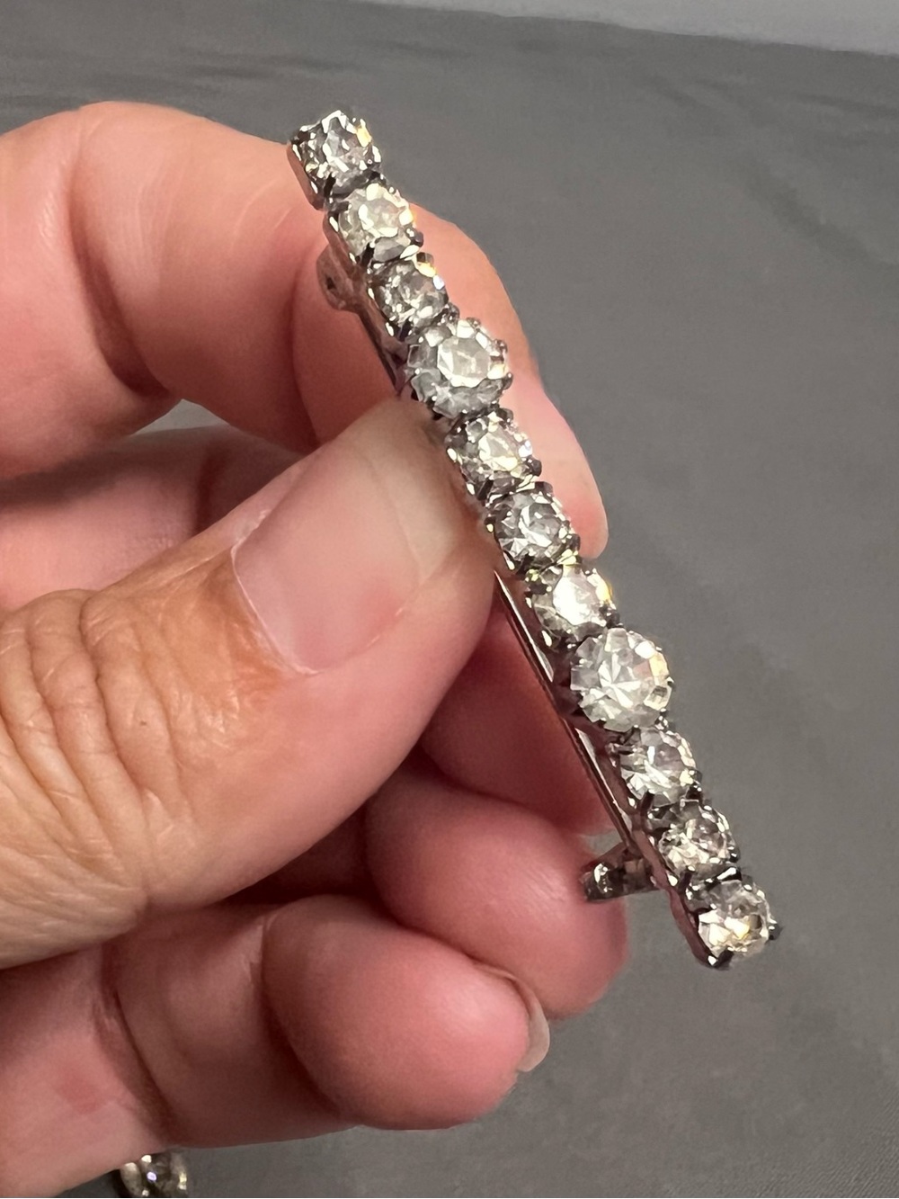 VTG MCM Rhinestone & Pearl Waterfall Dangle Brooch & Rhinestone Pin - Picture 2 of 10